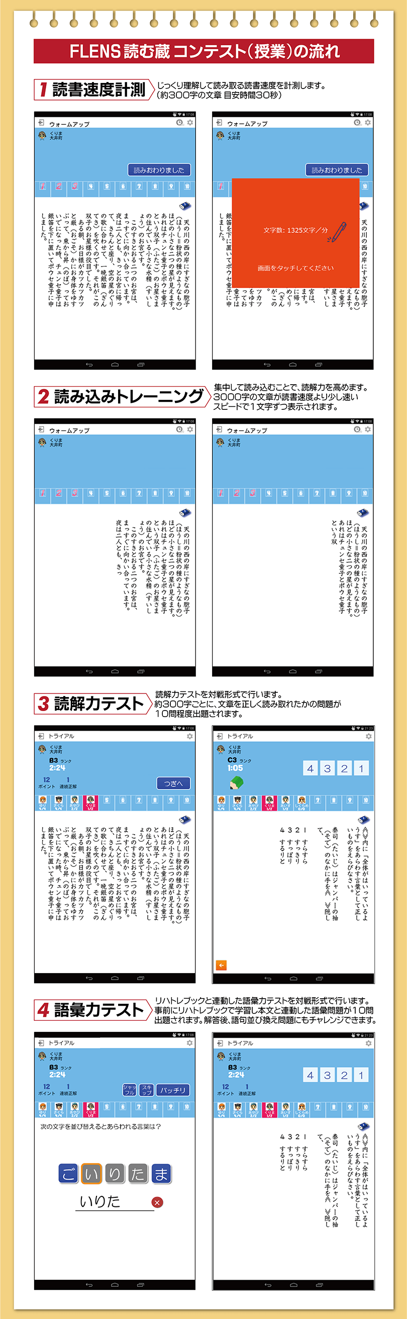 『フレンズ 読む蔵（ぞう）』授業の流れ