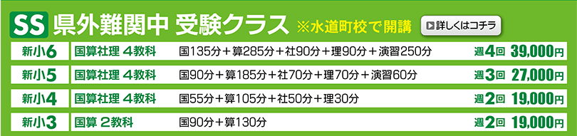 県外難関中受験クラスについて